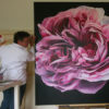 La Rose, peinture sur toile tendue, esquisse, dessin, peint à la main, œuvre originale